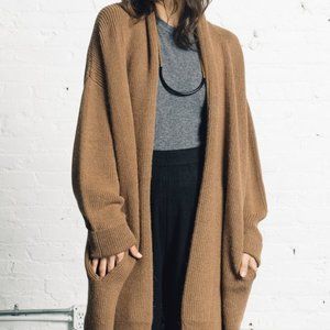 Ali Golden Chunky Cardigan in Chestnut